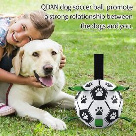Dog Toys for Small Medium Puppy, Soccer Ball for Dogs with Straps, Dog Herding Balls, Birthday Toy Gifts, (Black , 6 Inch)