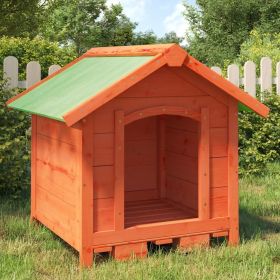 Dog Kennel Brown Solid Pine Wood 25.6x25.6x24.2 in Durable